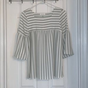 Square Neck Bubble Sleeve Top